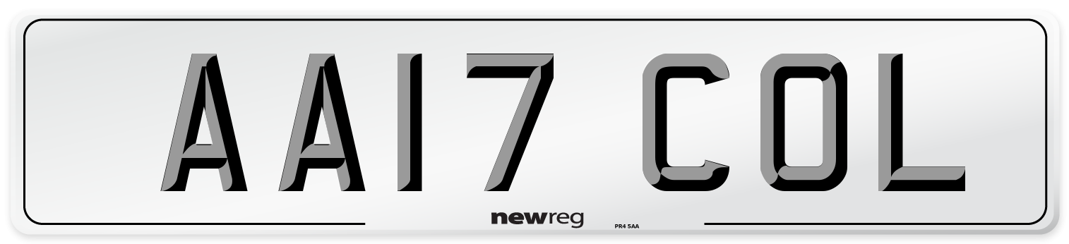 AA17 COL Number Plate from New Reg
